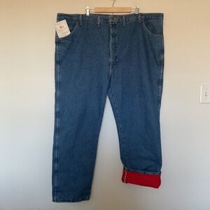 NWT Wrangler Mens 52x32 Rugged Wear Thermal Jeans 3M Thinsulate Lining 33213SW